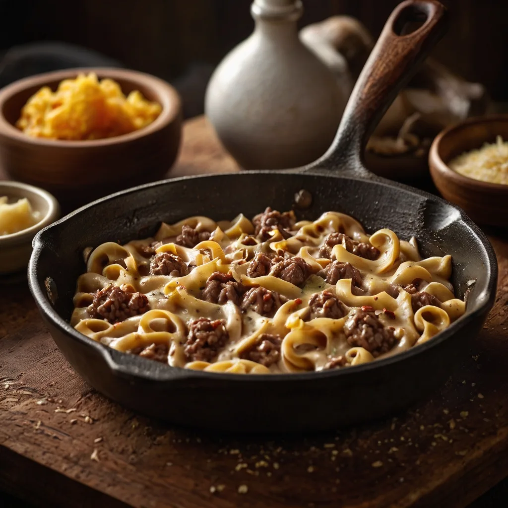 Ground Beef Stroganoff Cooking