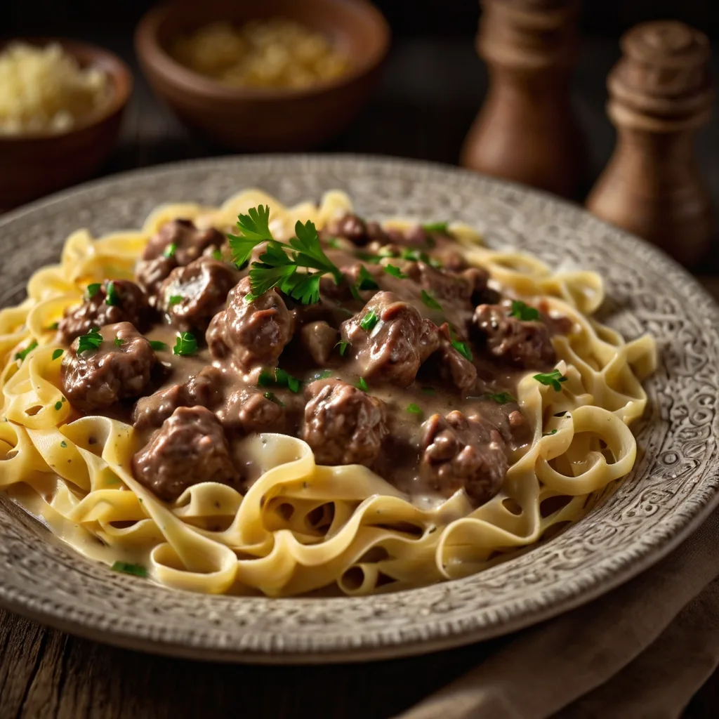 Ground Beef Stroganoff
