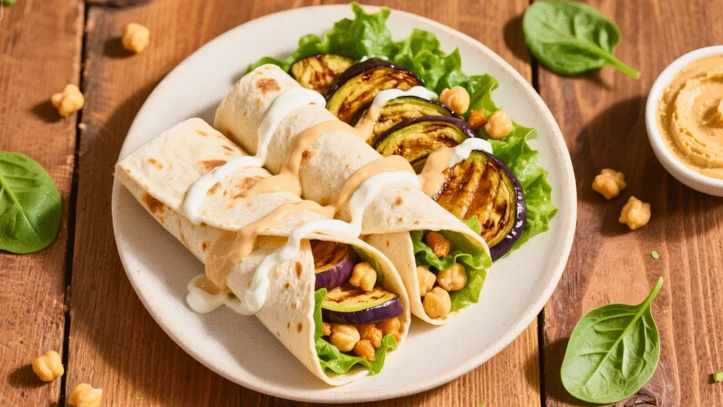 Eggplant-Chickpea-Wraps