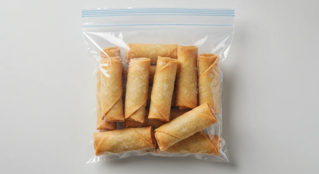 freeze-uncooked-egg-rolls-in-a-ziplock-bag